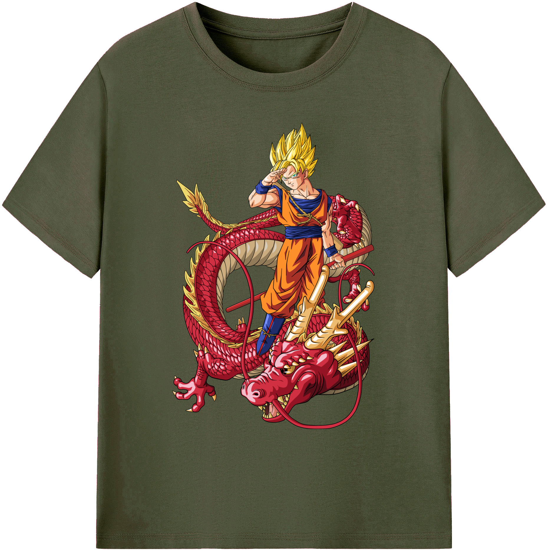 （画像用） ドラゴンボール 孫悟空（そん ごくう）Son Goku カカロット DRAGON BALL Kakarotto 綿100％ メンズ半袖Tシャツ｜肌触りやわらか＆通気性